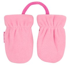 Kojenecké pletené rukavice - vzor 11 - růžová