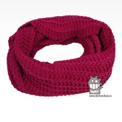 Merino pletená šála chomout Harmony - vzor 08 - růžová tmavá