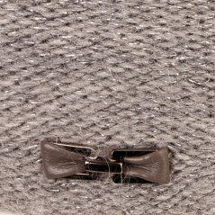 Dámská zimní pletená čepice s příměsí vlny a králičí srsti - vzor 005 - šedá