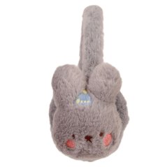 Zimní chlupaté klapky na uši - vzor 01 - šedá - králíček