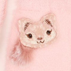 Dětské pletené palcové rukavice 3 - 5 let - vzor 067 - světle růžová - liška