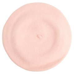 Dámský vlněný baret s výšivkou- vzor 066- světle růžová