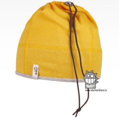 Bavlněná čepice na culík - vzor 02 - žlutá