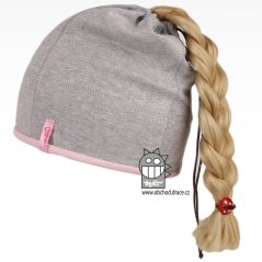 Bavlněná čepice na culík - vzor 04 - šedá