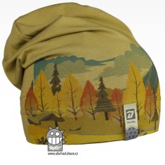 Bavlněná čepice Polo - vzor 39 - olivová, les