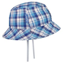 Letní bavlněný klobouk Hawaii - vzor 150 -  modrá kostka