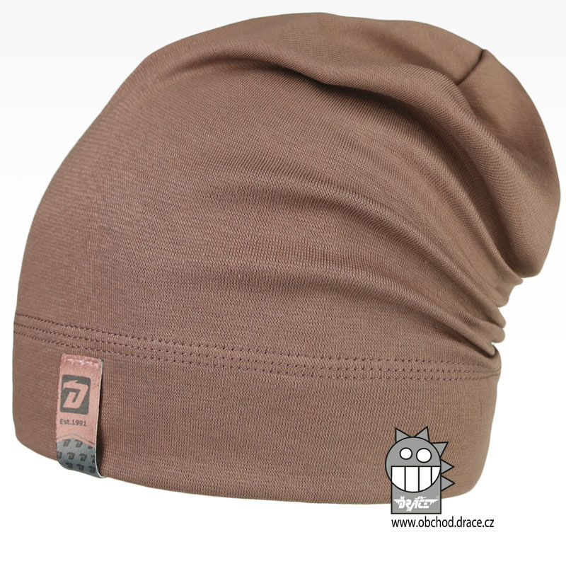 Spadlá bavlněná čepice Alan - vzor 22 - hnědofialová