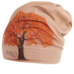 Bavlněná čepice Polo - vzor 108 - cappuccino - strom