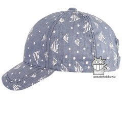 Dětská letní kšiltovka - vzor 005 - světle modrá jeans - rybičky