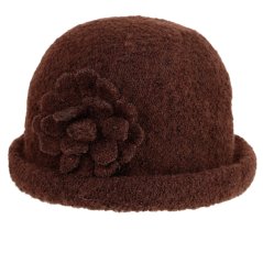 Dámský zimní vlněný klobouk - vzor 096 - hnědá