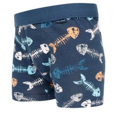 Chlapecké bavlněné boxerky - vzor 055 - modrá - ryby