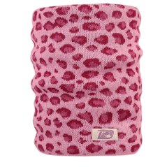 Merino pletený nákrčník Urban - vzor 22 - fialková / růžová - leopard