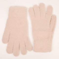 Dámské pletené prstové rukavice - vzor 032 - světle růžová