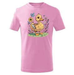 Dětské bavlněné tričko s potiskem - vzor 216 - růžová / Kačenka