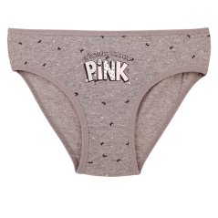 Dívčí bavlněné kalhotky - vzor 198 - tmavě šedý melír - pink