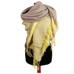 Dámská elegantní šála - vzor 012 - šedá / žlutá