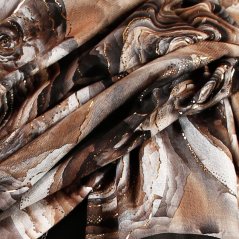 Dámská elegantní šála - vzor 070 - hnědá - květiny