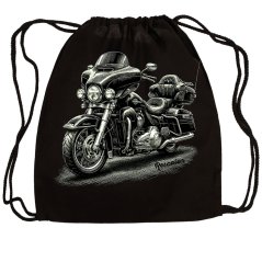 Bavlněný vak - batoh - vzor 04 - černá - legendární motocykl