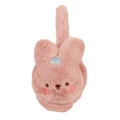 Zimní chlupaté klapky na uši - vzor 02 - starorůžová- králíček