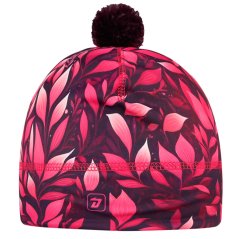 Flavio - zimní funkční čepice - vzor 181 - fialová - růžové listy