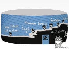 Funkční čelenka Baldo Jizerské hory - vzor 007 - modrá / černá