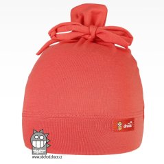 Bavlněná kojenecká čepice Uzlík - vzor 05 - terakota
