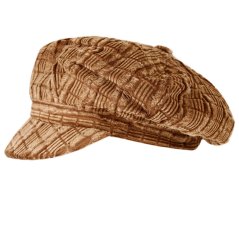 Dámský manšestrový  baret s kšiltem - vzor 26 - béžová