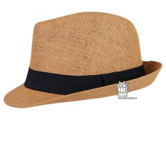 Letní chlapecký klobouk/slamák - Trilby - vzor 006 - hnědá
