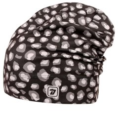 Fleecová čepice Yetti - vzor 54 - černá - leopard