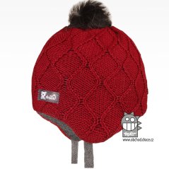 Merino pletená kojenecká laponka Vivo - vzor 04 - bordó