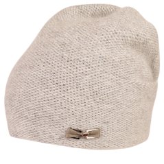 Dámská zimní pletená čepice s příměsí vlny a králičí srsti - vzor 006 - světle šedá