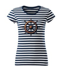 Dámské bavlněné tričko s potiskem - vzor 143 - Sailor / kormidlo