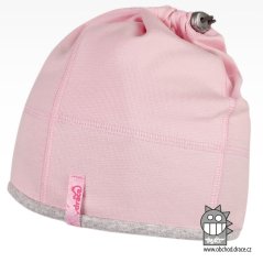 Bavlněná čepice na culík - vzor 05 - světle růžová