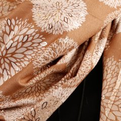 Dámská elegantní šála - vzor 008 - béžové - květiny