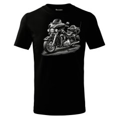 Dětské bavlněné tričko s potiskem - vzor 0249 - černa - legendární motocykl