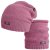 Čepice pletená a nákrčník Colors set - vzor 043 - fialkovošedá