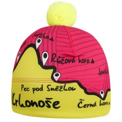 Funkční čepice Flavio Krkonoše - vzor 002 - růžová / zelená