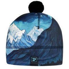 Flavio - zimní funkční čepice - vzor 182 - tmavě modrá - hory