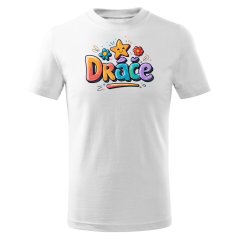 Dětské bavlněné tričko s potiskem - vzor 219 - bílá / Dráče