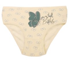 Dívčí bavlněné kalhotky - vzor 157 - světle žlutá - motýlci