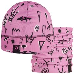 Set funkční čepice a nákrčníku Bruno - vzor 002 - fialková - obrazce
