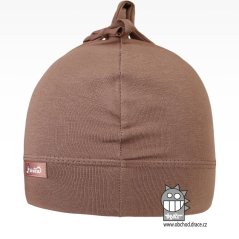 Bavlněná kojenecká čepice Uzlík - vzor 10 - fialovo hnědá