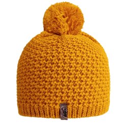 Čepice pletená Swiss - vzor 43 - tmavá hořčicová