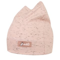 Bavlněná kojenecká čepice Čertík - vzor 40 - růžová melír
