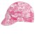 Dívčí bavlněný baret s kšiltem - vzor 04 - malinová - růžičky