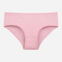 Dívčí bavlněné kalhotky - vzor 247 - starorůžová - srdíčka