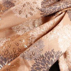 Dámská elegantní šála - vzor 007 - béžové - květiny