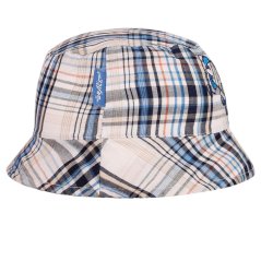 Letní bavlněný klobouk Hawaii - vzor 165 - modrá kostka