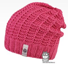 Merino pletená čepice Harmony - vzor 23 - růžová