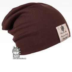 Bavlněná čepice Pastels DOUBLE - vzor 15 - hnědá